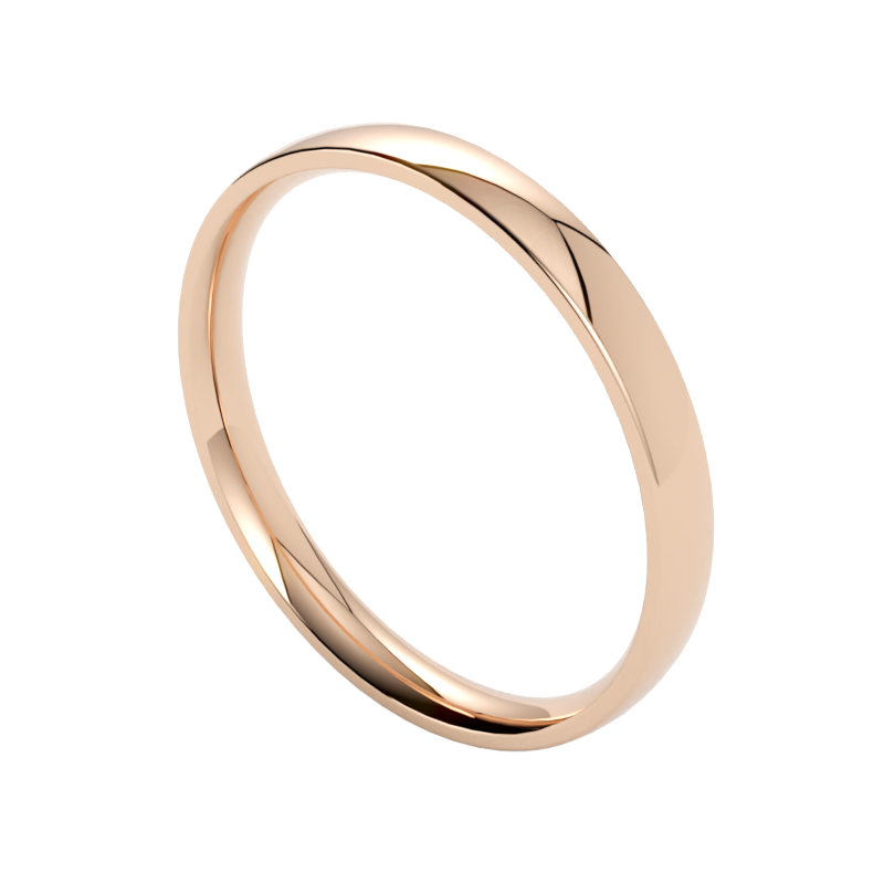 złota obrączka ślubna półokrągła 585 z różowego złota